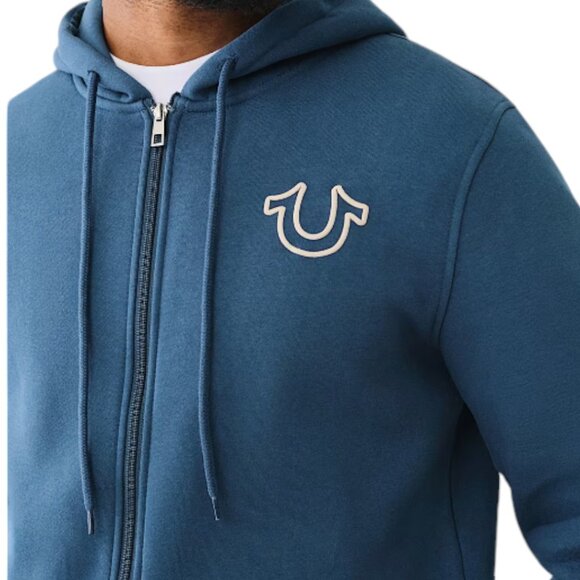 True Religion Men's 2 PC Sweatsuit Fleece Tracksuit Hoodie Joggers Set Malibu - Picture 4 of 16